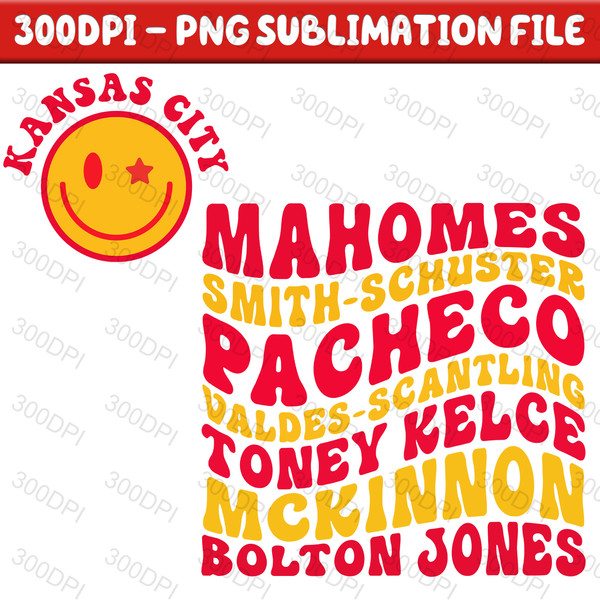 Chiefs Players Names Retro Wavy Png, Kansas City Smliey Png, Chiefs Football  PNG Shirt, Chiefs Mascot Png, Team Mascot Png.jpg