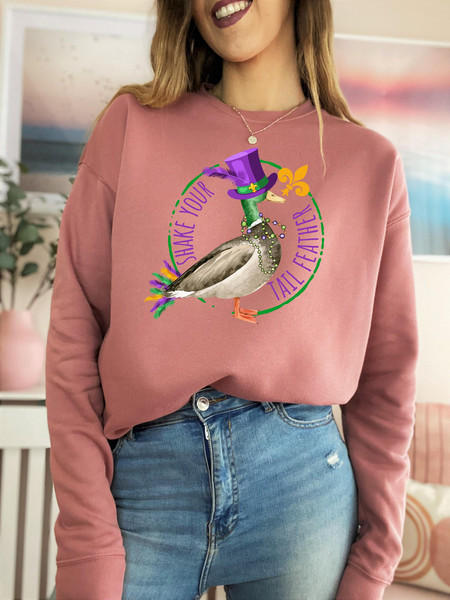 Shake Your Tail Feather Shirt, Mardi Gras Beads Sweatshirt, Crawfish Season Shirt, Mardi Gras Pelican Shirt, New Orleans Shirt, Fat Tuesday.jpg