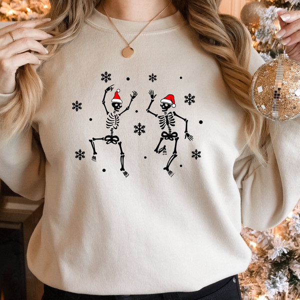 Skeleton SweatShirt , Skeleton Dance Shirt, Comfort colors shirt,Gifts for Her,  Christmas Sweatshirt.jpg