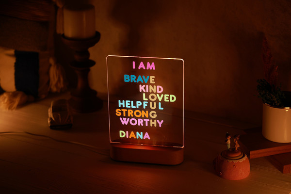 Positive Affirmations Night Light for Kids - Toddler Gifts - Acrylic Affirmation Sign - Gift for Niece - Kids Gift Ideas - Childrens Decor.jpg