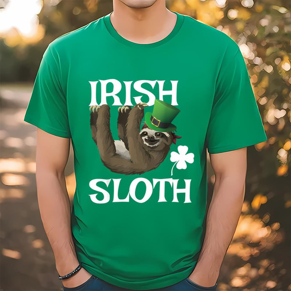 Funny St Patricks Day Sloth Shirt Irish Sloth T-Shirt Kids .jpg