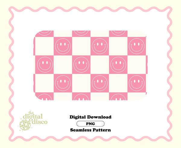 Checkered Retro Pattern, Checkered Seamless Pattern PNG, Trendy Pattern, Groovy Pattern, Happy Face Pattern, Summer Pattern, Summer PNG 1.jpg