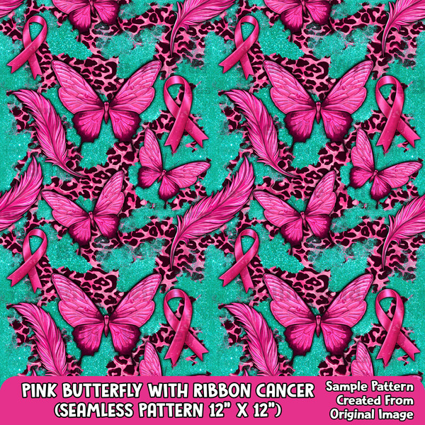 Pink butterfly seamless pattern digital paper, glitter digital seamless pattern png, seamless pattern png, printable scrapbook paper.jpg