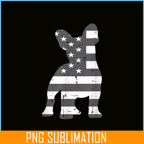 HL161023154-Gray US Flag French Bulldog PNG, Frenchie Bulldog PNG, French Dog Artwork PNG.png