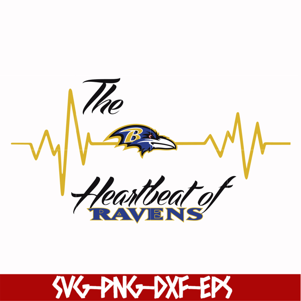 NFL071019T-The heartbeat of Baltimore Ravens svg, Baltimore Ravens svg, Nfl svg, Sport svg, png, dxf, eps digital file NFL071019T.jpg