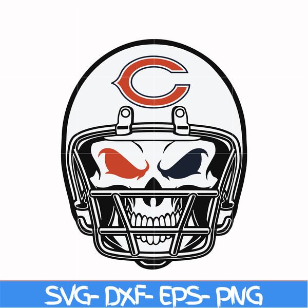 NFL111019T-Chicago Bears skull svg, Chicago Bears svg, Bears svg, Skull svg, Sport svg, Nfl svg, png, dxf, eps digital file NFL111019T.jpg
