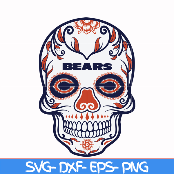 NFL11102010T-Chicago Bears skull svg, Chicago Bears svg, Bears svg, Skull svg, Sport svg, Nfl svg, png, dxf, eps digital file NFL11102010T.jpg