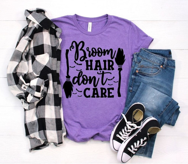 Broom Hair Don't Care, Halloween Shirt, halloween t-shirt, custom halloween tee, broom hair shirt, witch shirt, Broom Hair Shirt.jpg