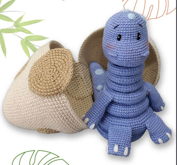 Baby dino toy blue,  Amigurumi PDF Pattern toys patterns.jpg