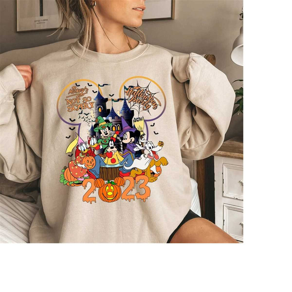 Vintage Mickey & Friends Halloween Sweatshirt, Mickey's Not So Scary Halloween Party Shirt, Halloween Family shirt, Disn 1.jpg