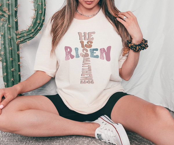 He Is Risen Shirt, Cross Shirt, Faith Sweatshirt, Easter Shirt, Christian Easter Shirt, Easter is for Jesus Shirt ,Easter Shirt, Retro Shirt 1.jpg