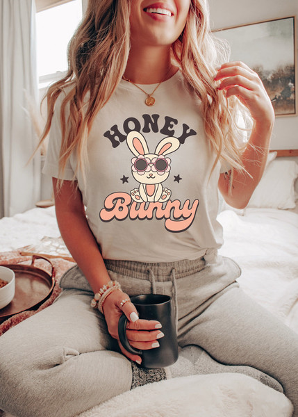 Honey Bunny Shirt, Retro Easter Shirt, Bunny Shirt, Happy Easter Shirt, Easter Gift, Vintage Easter Shirt, Easter Matching Shirt, Easter.jpg