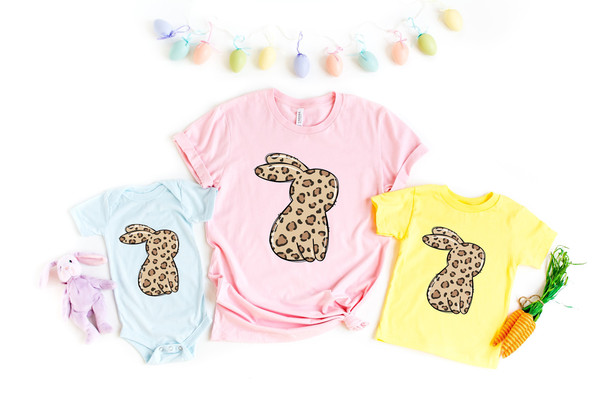 Leopard Bunny Shirt, Leopard Easter Shirt, Bunny Shirt, Happy Easter Shirt, Easter Gift, Easter Tshirt, Easter Matching Shirt, Easter 1.jpg