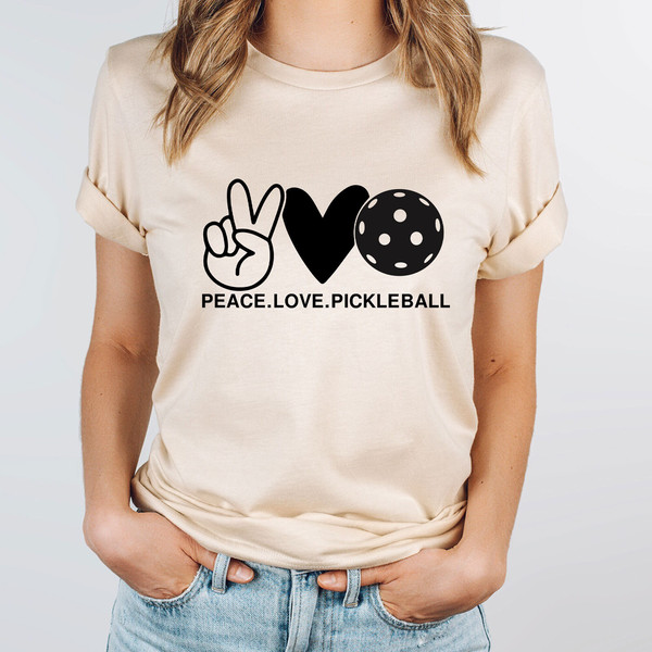 Peace and Love Sweatshirt, Peace Love Pickleball Shirt, Birthday Gift, Women Shirt, Sport Shirt, Sport Lover Shirt, Pickleball Tshirt, 777.jpg