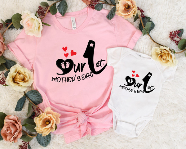 Mom and Baby Shirts, First Mothers Day Shirt, Mommy and Me Shirts, 1st.jpg
