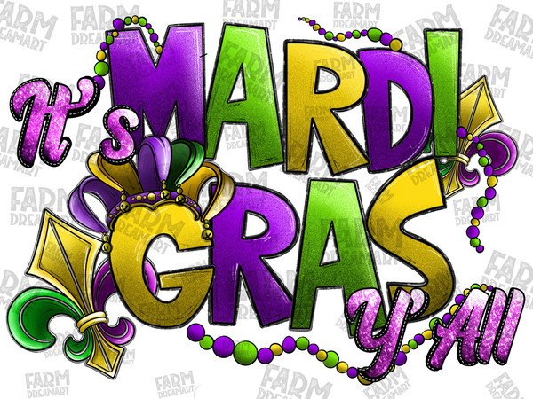 It's Mardi Gras y'all with png sublimation design download, Mardi Gras png, png, Sublimation designs download.jpg