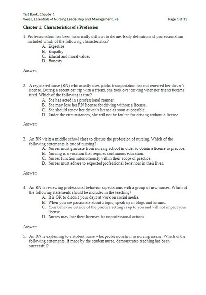 Latest 2023 Essentials of Nursing Leadership and Management, 7th Edition Weiss Test bank  All Chapters (1).JPG