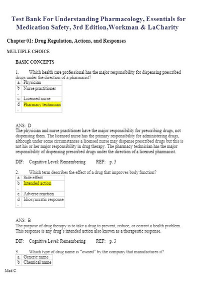 Latest 2023 Understanding Pharmacology Essentials for Medication Safety, 3rd Edition by M. Linda Test bank  All Chapters (1).JPG