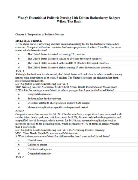 Latest 2023 Wongs Essentials of Pediatric Nursing 11th Edition by Marilyn Hockenberry Test bank  All Chapters (1).JPG