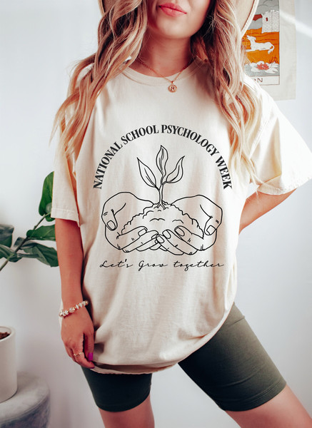 National School Psychology Week Teacher Vintage T Shirt, Lets Grow Together Shirt, Comfort Colors Tshirt.jpg