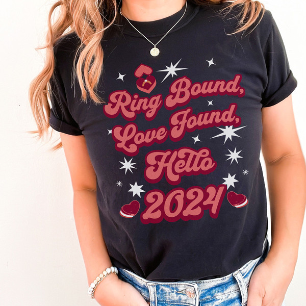 Valentine Engagement Comfort Colors Shirt, Retro New Year 2024 Engagement Shirt, Comfort Colors Engagement Gift For Her Shirt.jpg