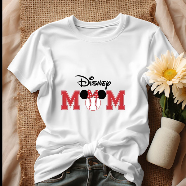 Baseball Disney Mom Minnie Head Shirt.jpg