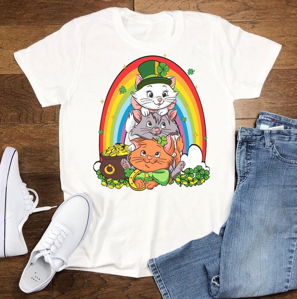 Disney Marie Berlioz Toulouse Shirt  Rainbow Shamrock St Patrick'S Day Tshirt  Funny The Aristocats Tee  Disneyland I.jpg