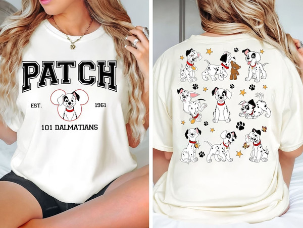 Disney Two-Side Patch Emotions Shirt  Cute Disney 101 Dalmatians Dog Lover T-Shirt  Wdw Magic Kingdom Tee  Disneyland.jpg