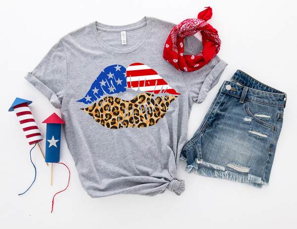 American Flag Leopard Lips, Fourth of July Shirts, Independence Day Shirt, 4th of July T-Shirt, America Shirts.jpg