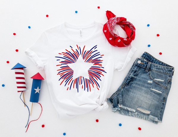 Firework Star Shirt, 4th of July Shirts, Independence Day Shirt, Fourth of July T-Shirt, America Shirts, Star Spangled Banner Shirt.jpg