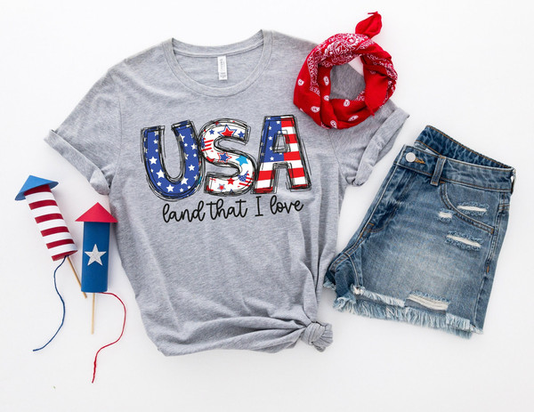 USA Land That I Love, Fourth of July Shirts, Independence Day Shirt, 4th of July T-Shirt, America Shirts.jpg