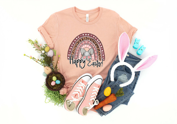 Rainbow Happy Easter Shirt, Rainbow Easter Shirt, Easter Bunny Shirt, Cute Easter Shirt, Cute Bunny Shirt, Easter Family Shirt, Bunny Shirt.jpg