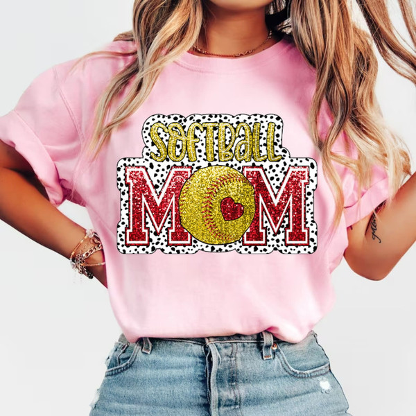 Softball Mama, Dalmatian Softball, Sublimation Design, Glitter Dalmatian Softball, Sport, Glitter Softball, Softball Mom