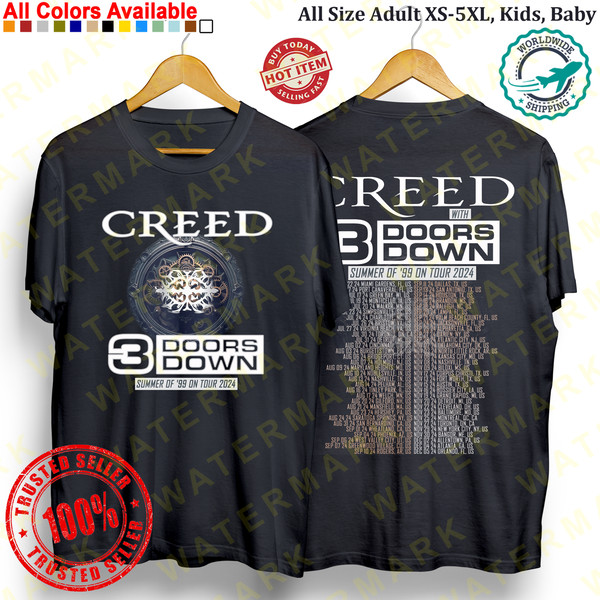 CREED WITH 3 DOORS DOWN SUMMER OF '99 ON TOUR 2024 T-shirt.jpg