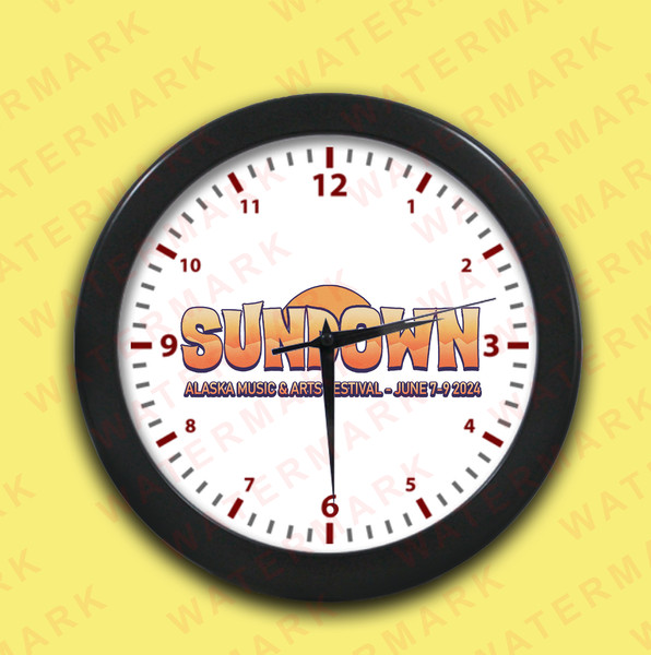 SUNDOWN ALASKA MUSIC & ARTS FESTIVAL 2024 Wall Clocks.jpg