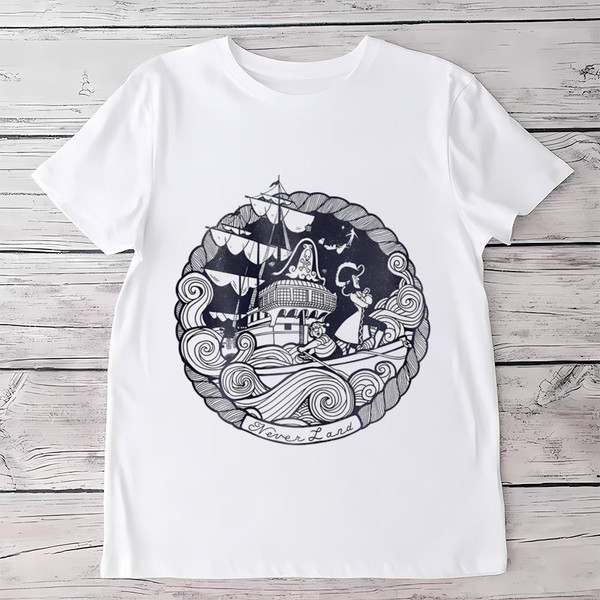 FF2301243746-Peter Pan Captain Hook Ship Stamp T Shirt.jpg