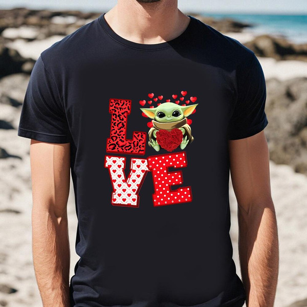 Love Baby Yoda Star Wars Heart Valentine Day Shirt .jpg