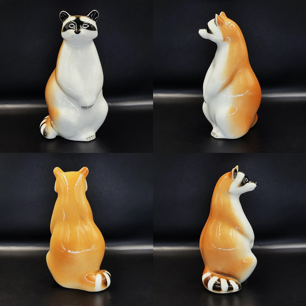 5 Vintage RACCOONS Porcelain Figurines set 3 PCS USSR 1970s.jpg