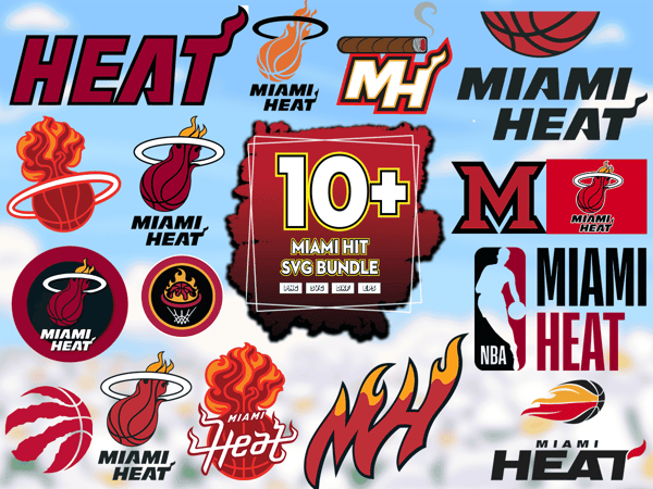 10 Files Miami Heat Svg Bundle, Miami Heat Logo, NBA Svg.png