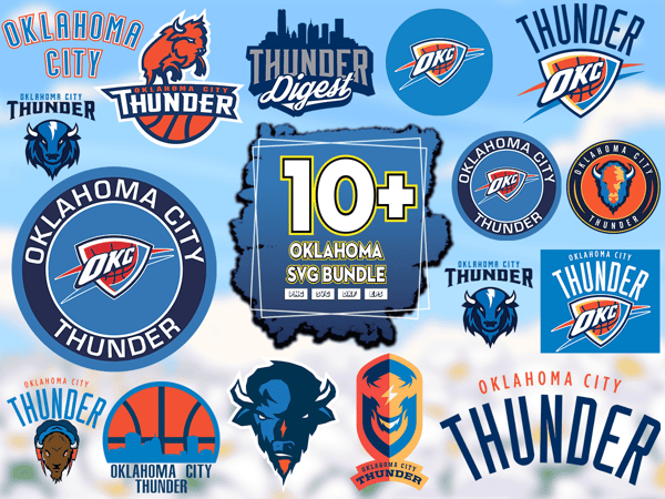 10 Files Oklahoma City Thunder Svg Bundle, Oklahoma City Thunder Logo.png