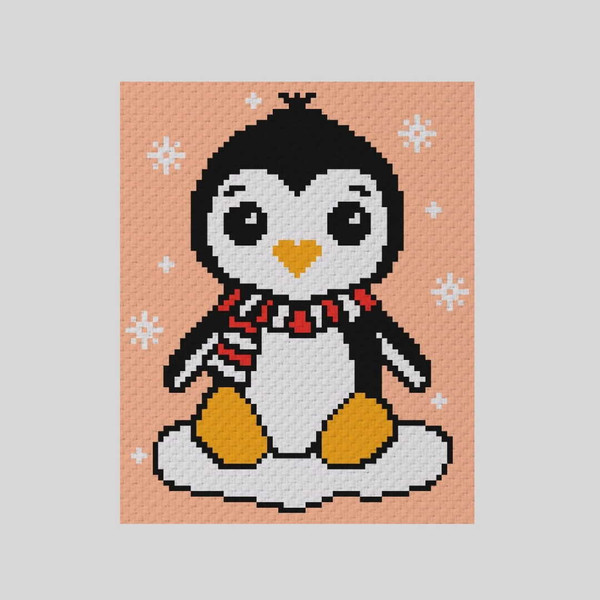 crochet-C2C-cute-penquin-graphgan-blanket-4