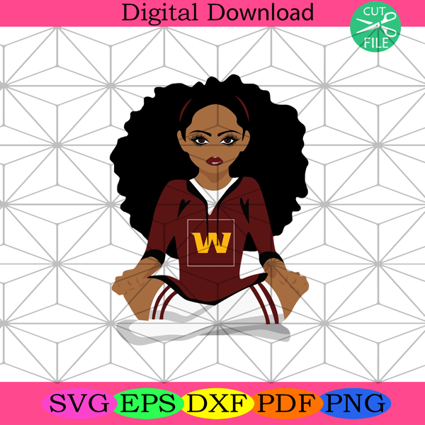 Washington Football Team Black Girl Svg Sport Svg, Football Svg.png