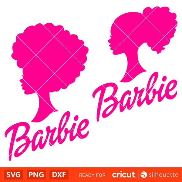Afro Barbie Bundle Svg, Barbie Doll Svg, Girly Pink Svg, Retro Svg, Cricut, Silhouette Vector Cut File.jpg