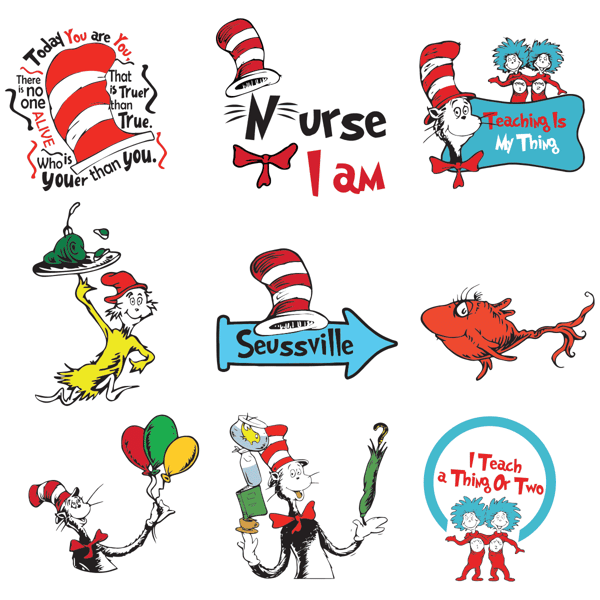 Dr Seuss Bundle Svg Dr Seuss Lovers Gift Svg Dr Seuss Clipart Dr Seuss Cat Svg Dr Seuss Fish Svg.png