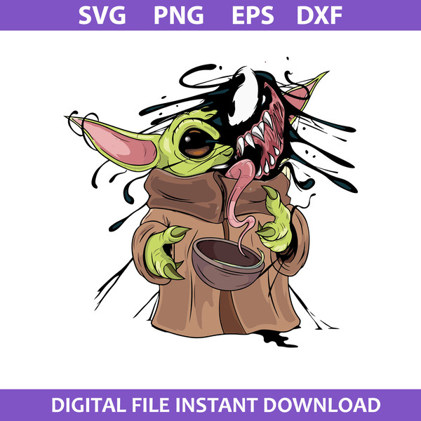 Baby Yoda Venom Svg, Baby Yoda Svg, Monster Venom Svg, Marvel Svg, Png Dxf Eps File.jpg