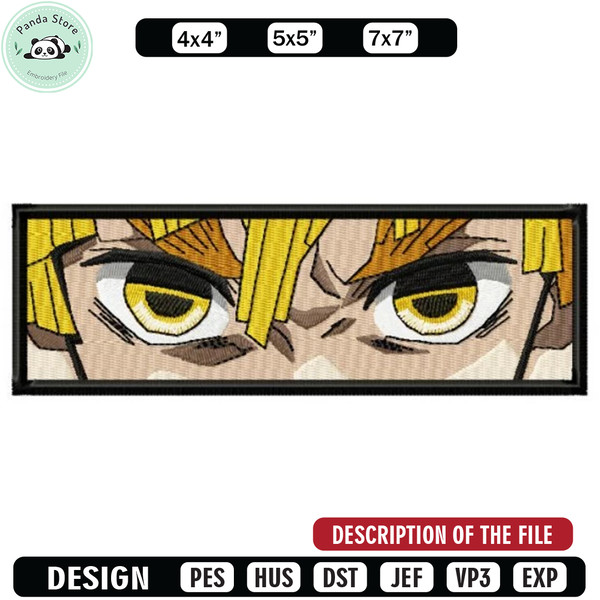 Zenitsu eyes frame embroidery design, Anime Embroidery,Anime shirt, Anime design, Embroidered shirt, digital download.jpg
