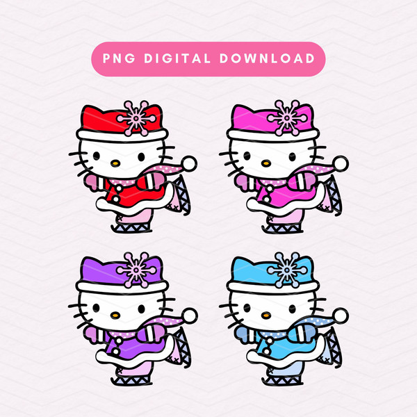 Ice Skating Kawaii Kitty PNG, Cute Christmas Sublimation Graphic, Skating Kitty PNG, Christmas Clipart Bundle.jpg