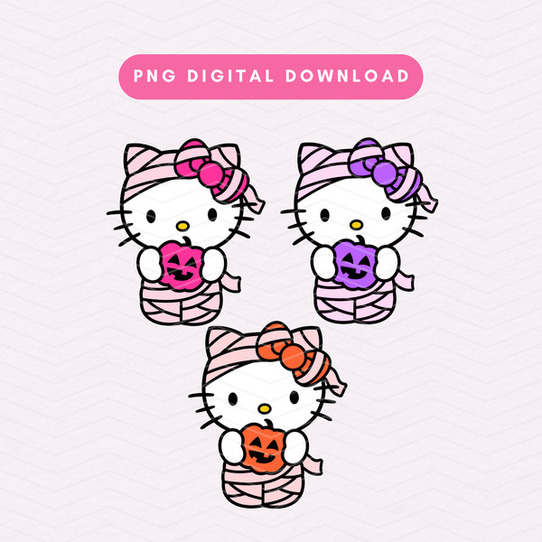 Mummy Kawaii Kitty PNG, Halloween Spooky Kawaii Kitty PNG, Cute Trendy Kitty Sublimation Graphic.jpg