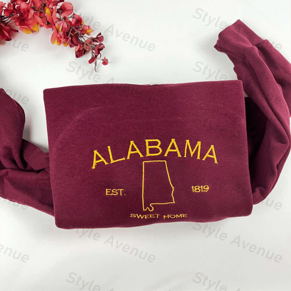 Alabama Embroidered Sweatshirt 2D Crewneck Sweatshirt Gift For Family.jpg