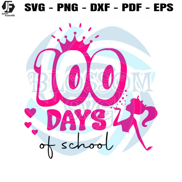 100 Days Of School Pink Doll Barbie SVG.jpg